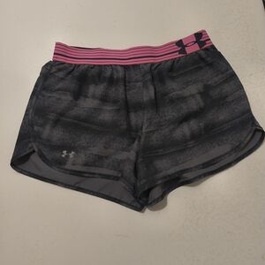 Under Armour Women's Athletic Shorts - Black with Pink Waistband